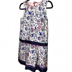 Loft size 4 multicolored floral print midi dress with zipper